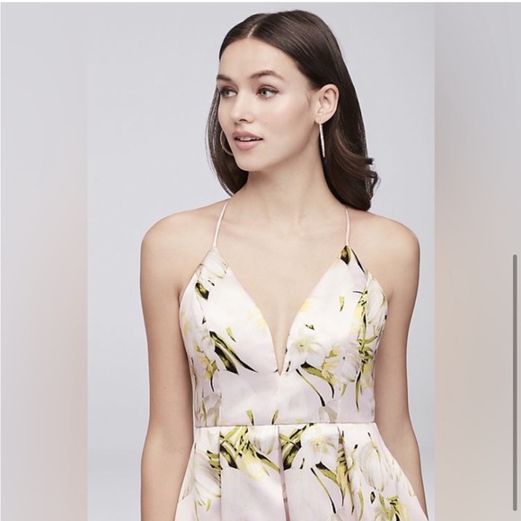 NWT- David’s bridal- Light pink dress with yellow/white flowers - Picture 4 of 10